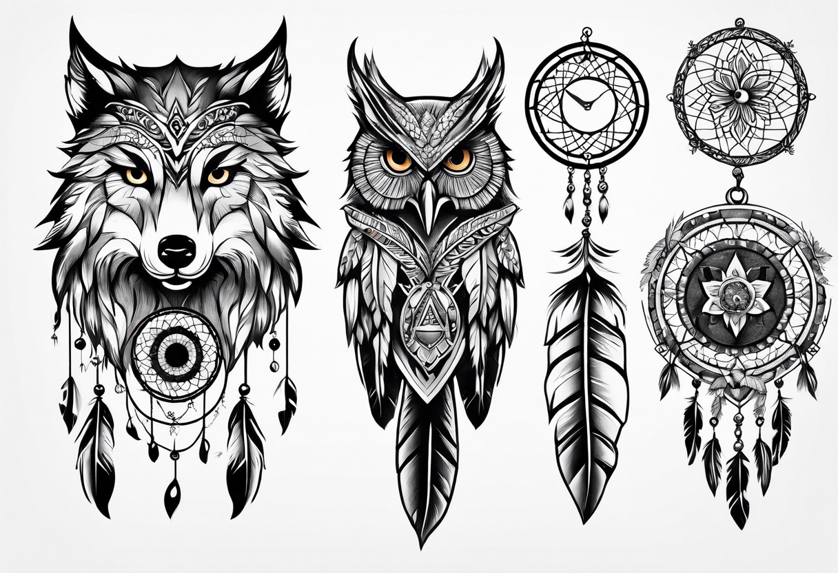 Wolf Dreamcatcher Tattoo – neartattoos