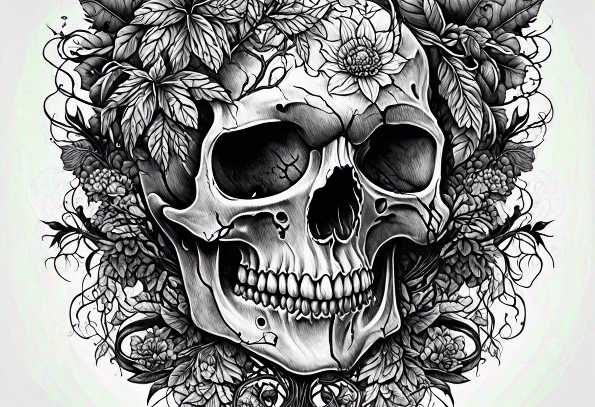 Tree skull tattoo idea