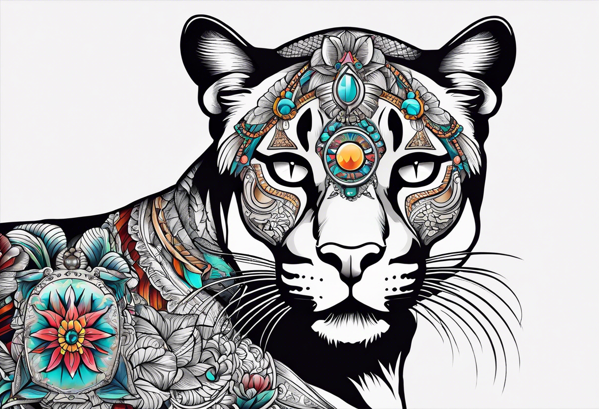 Puma with third eye tattoo idea