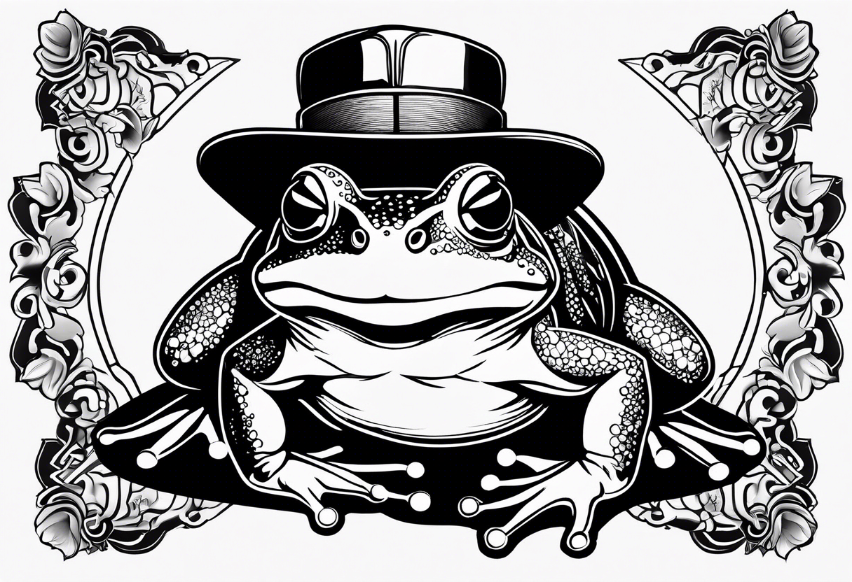 japanese 
frog with vietnam hat tattoo idea