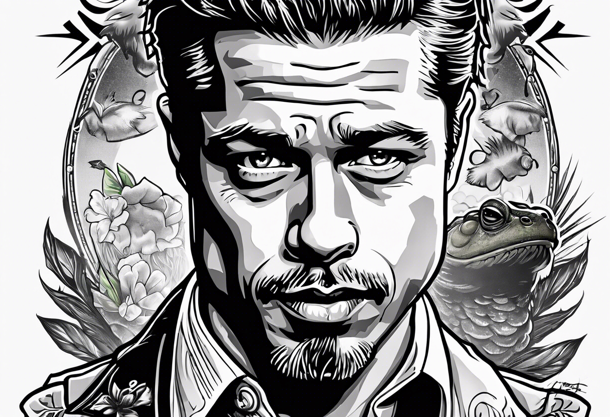 Brad Pitt Fight Club soap toad head tattoo idea