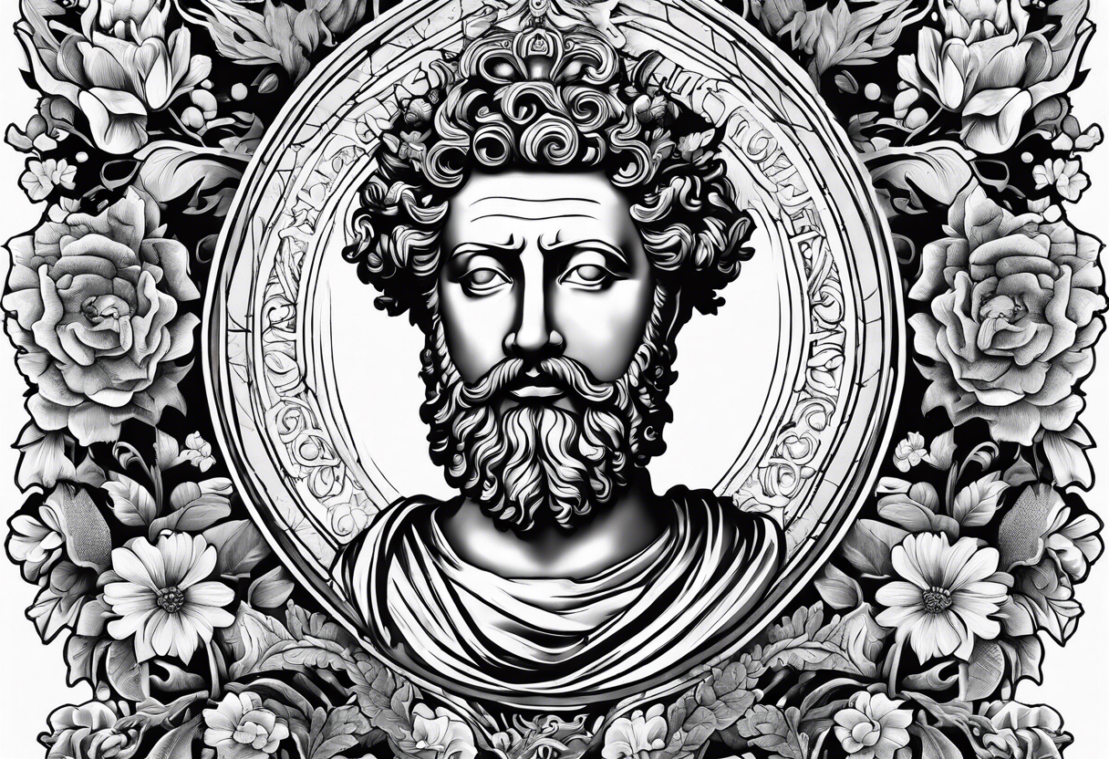 Marcus aurelius bust tattoo idea