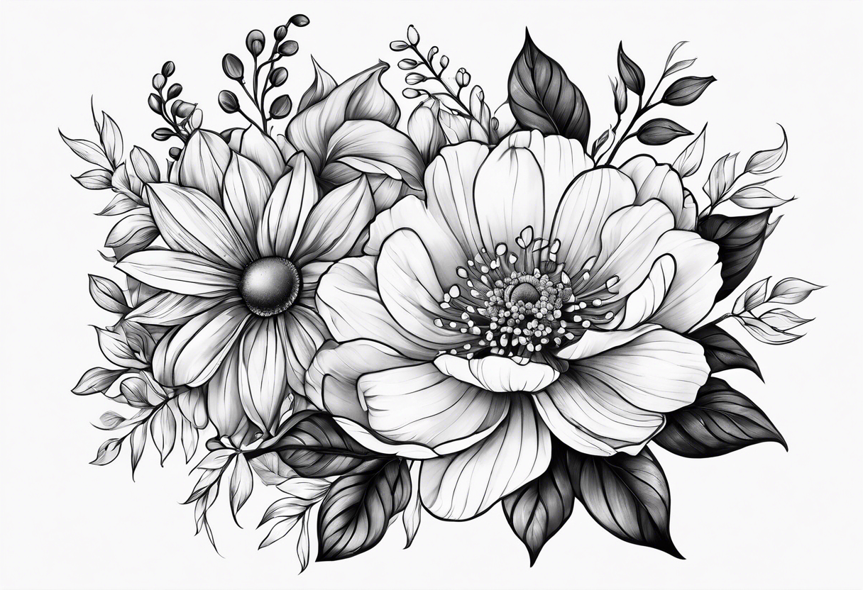 Birth Month Flowers tattoo idea