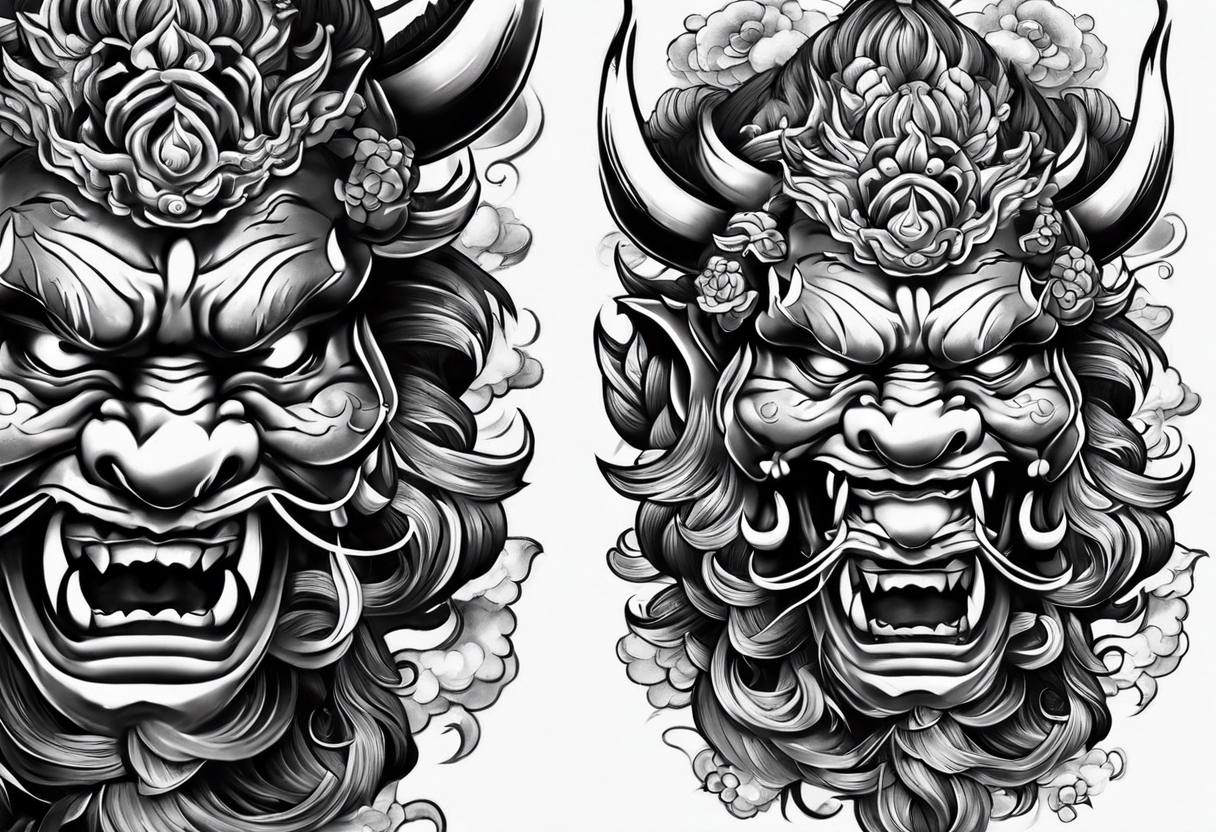 Japanese oni sleve tattoo idea