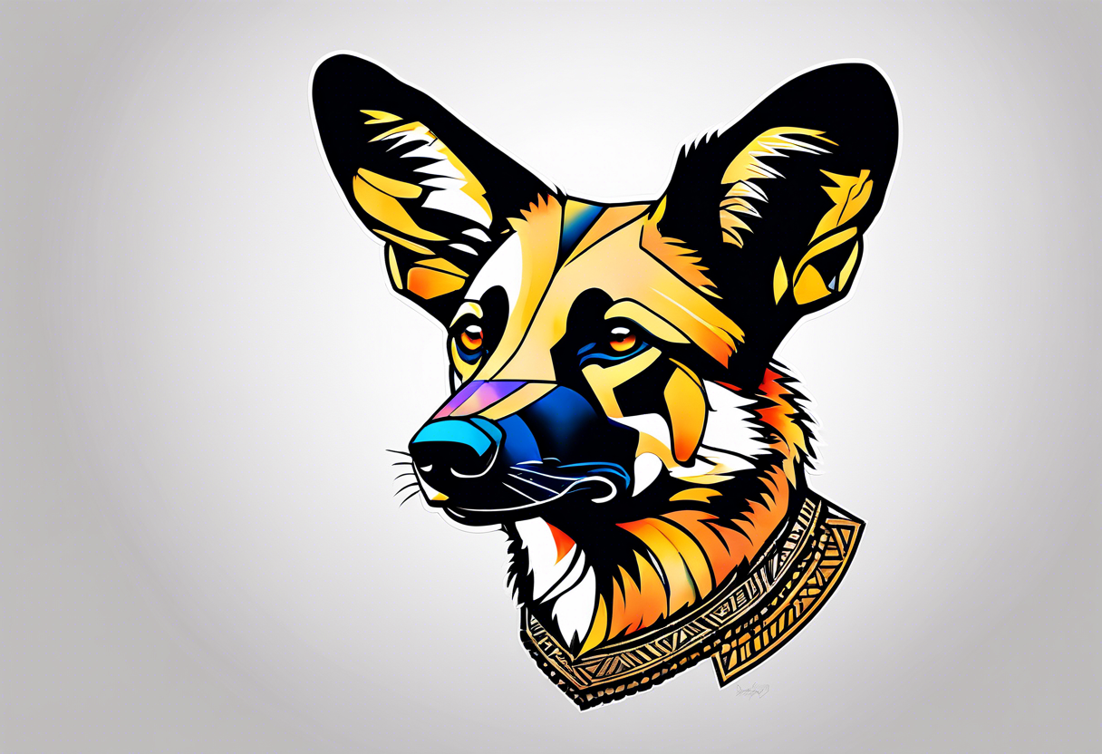 African wild dog tattoo idea