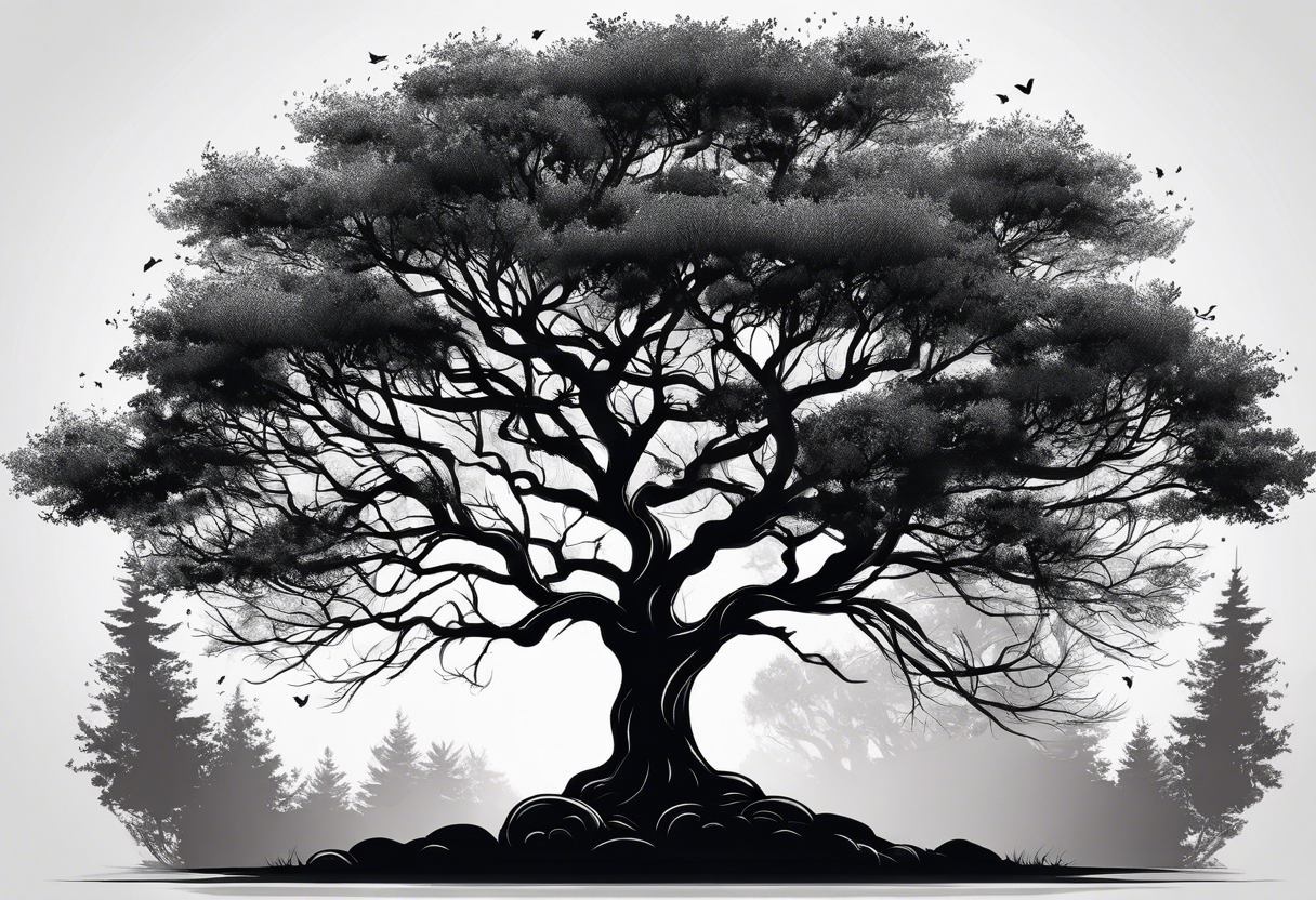 Tree silhouette tattoo idea