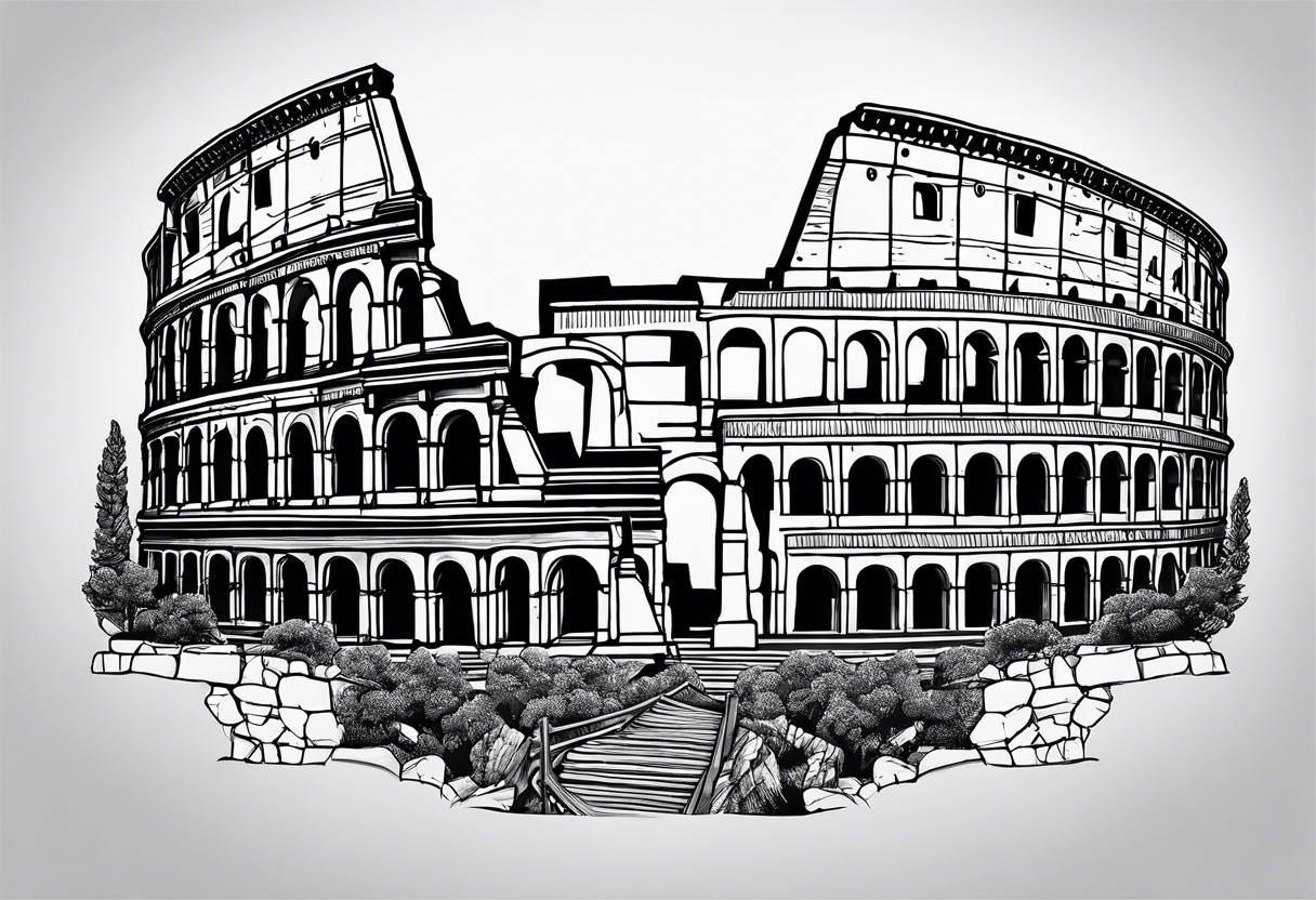 Dystopian colosseum tattoo idea