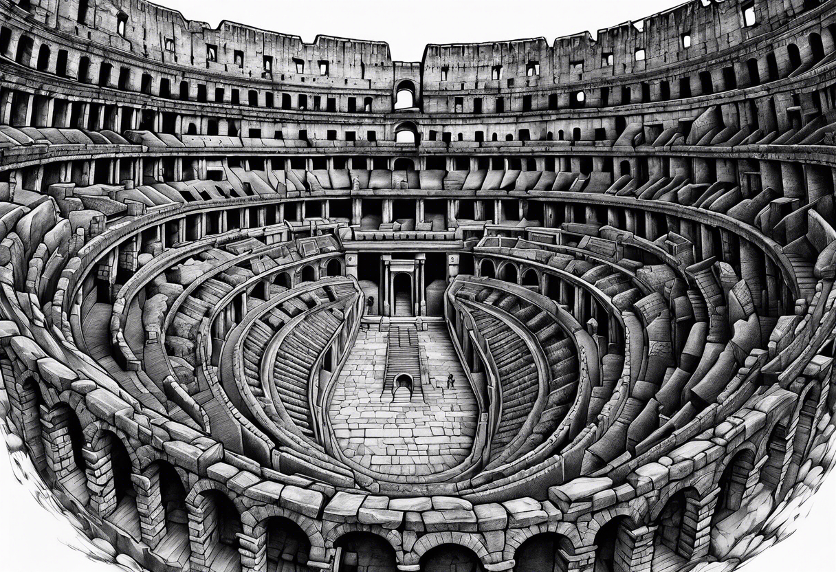 Dystopian colosseum tattoo idea