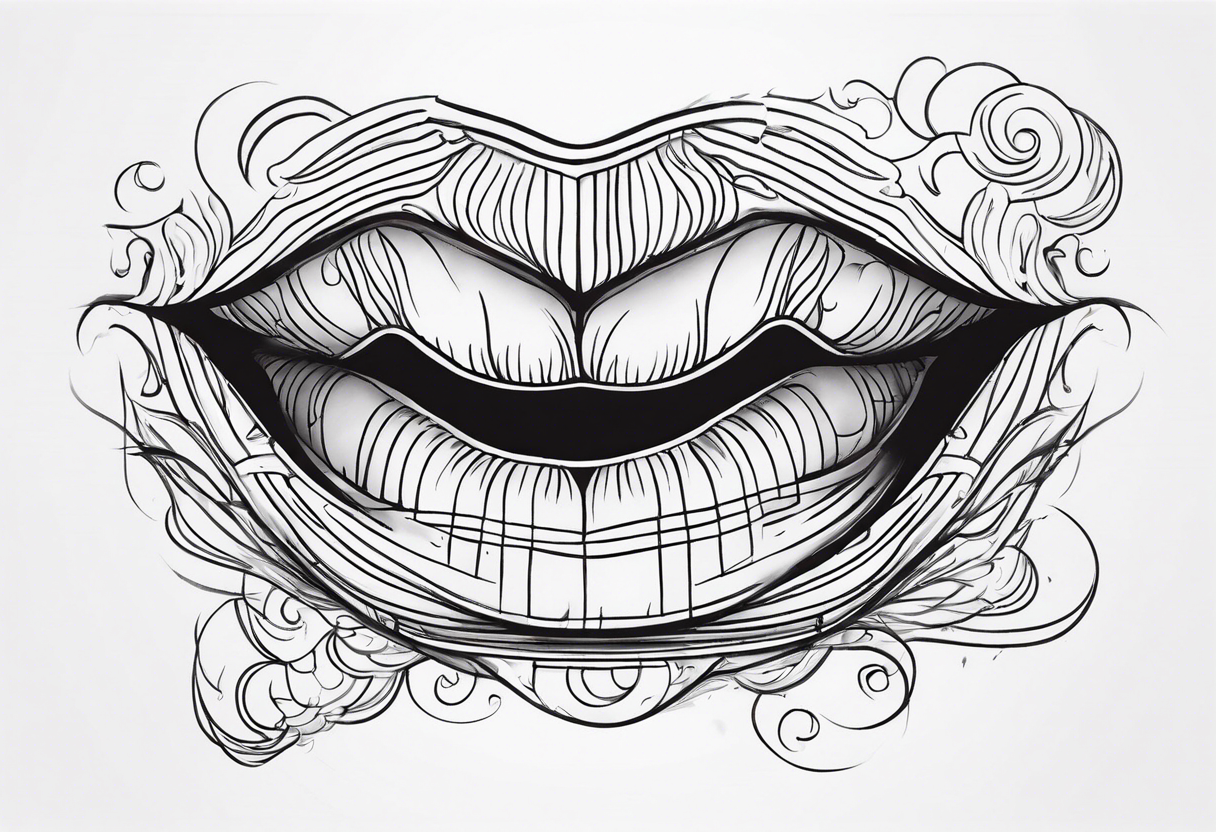 Draw me a mouth with smoke coming out of it tattoo idea