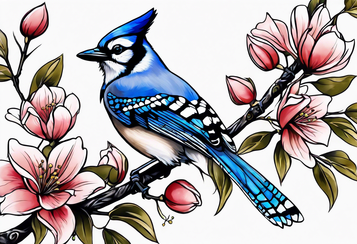 Blue Jay bird to remind me of my mom who passed away tattoo idea