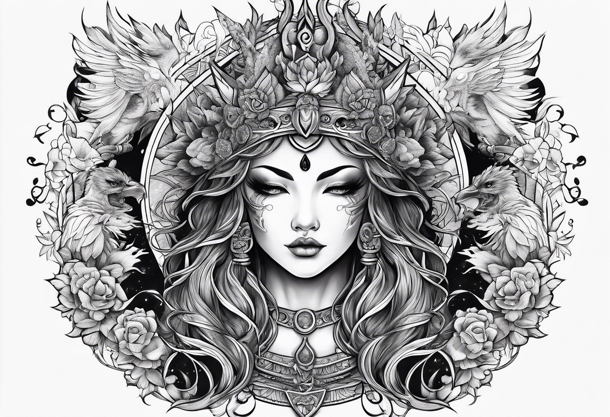 war and love of pagan gods tattoo idea