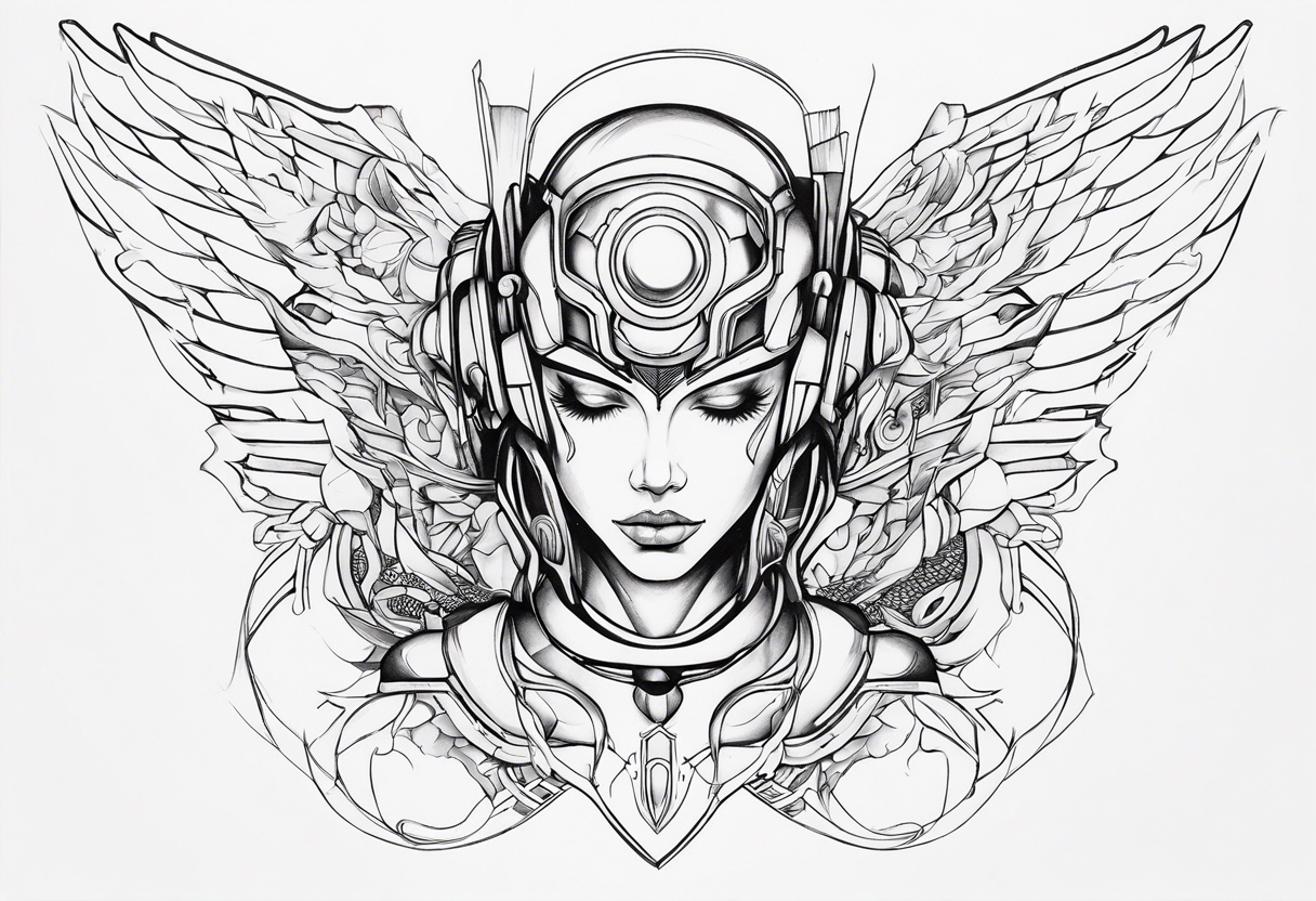 cyborg angel tattoo idea