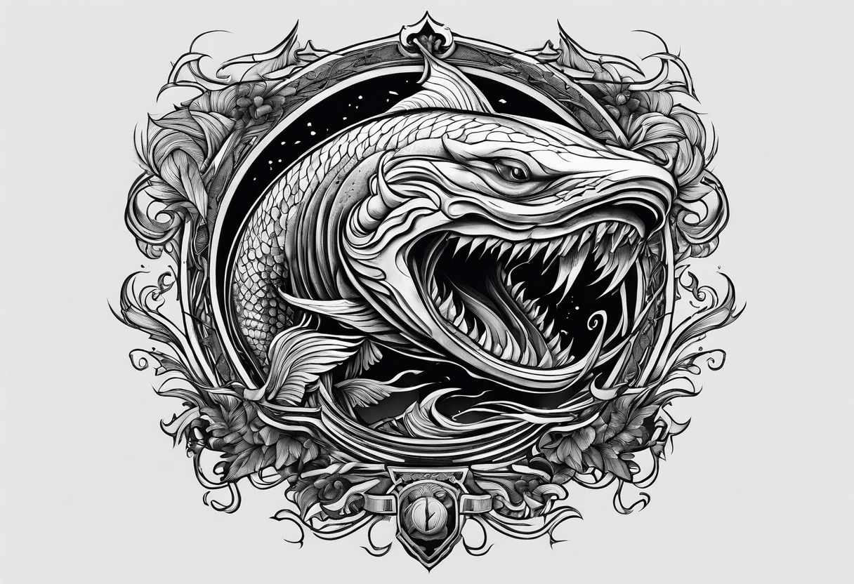 Menacing leviathan tattoo idea