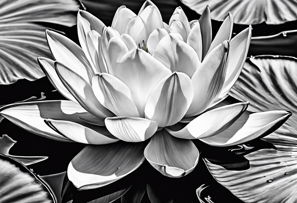 One water lily flower and one tulip tattoo idea