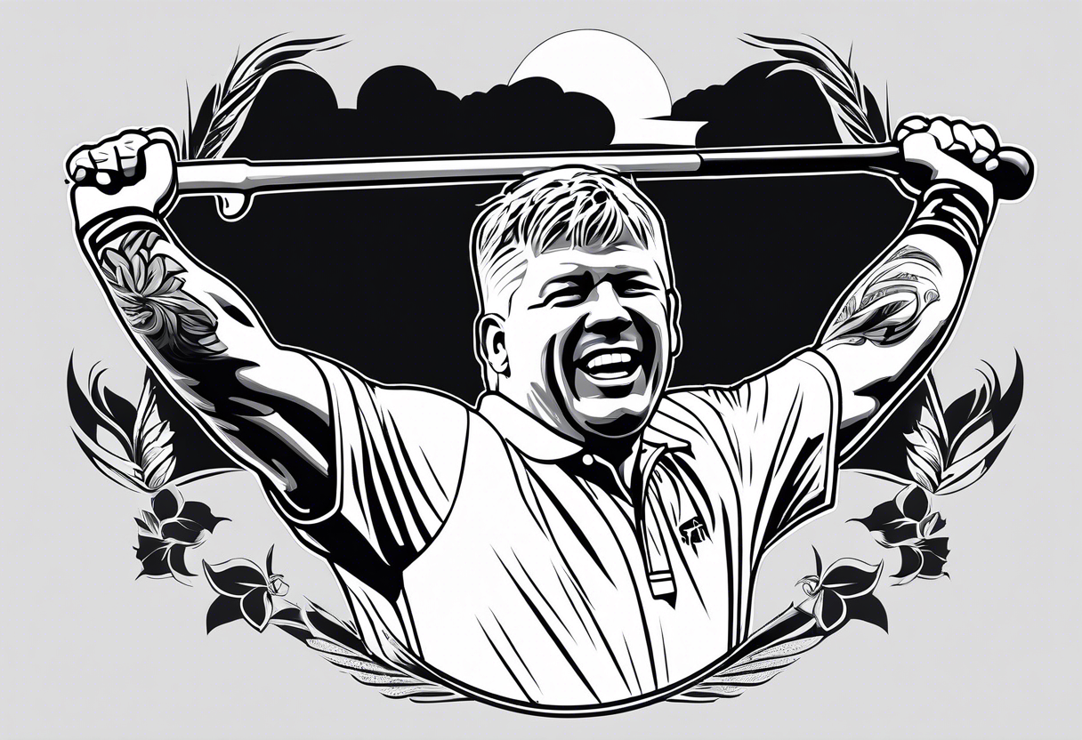 Professional golfer John Daly celebrating winning. tattoo idea