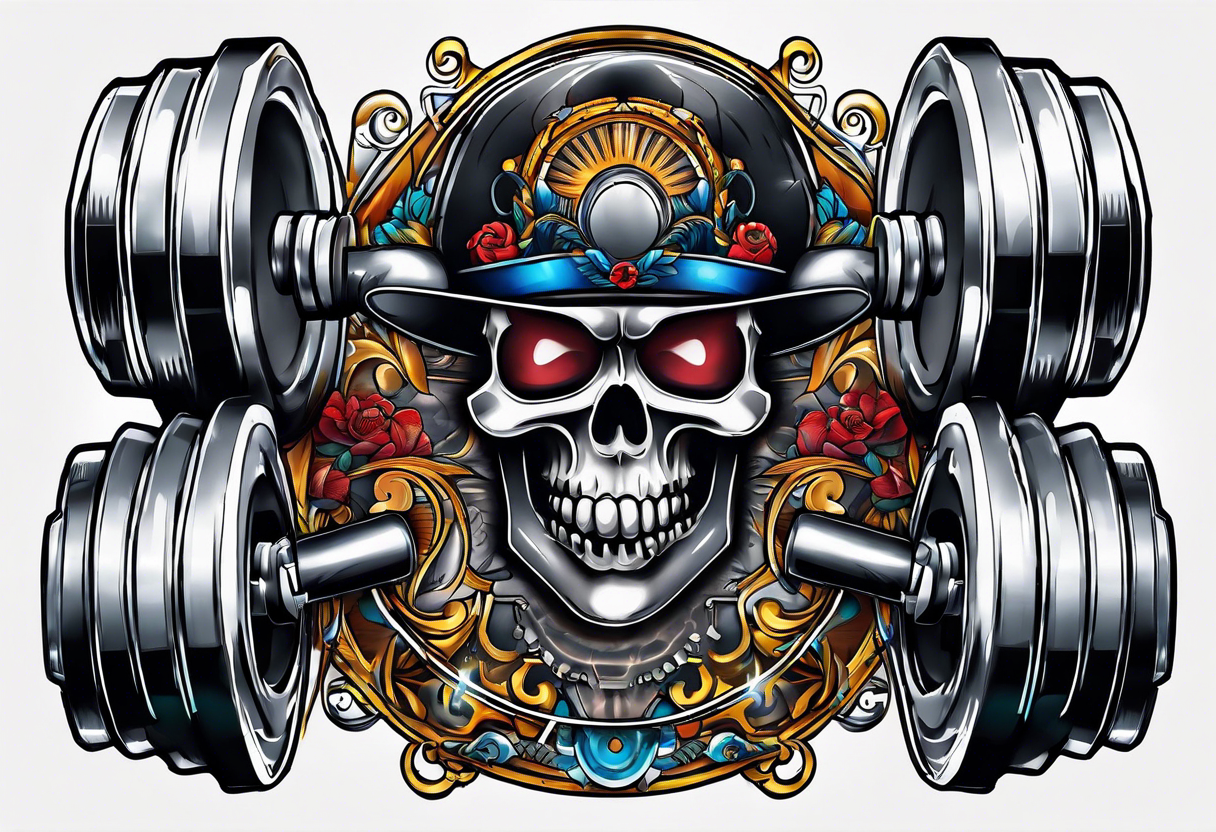 Dumbbell and strength mindset tattoo idea