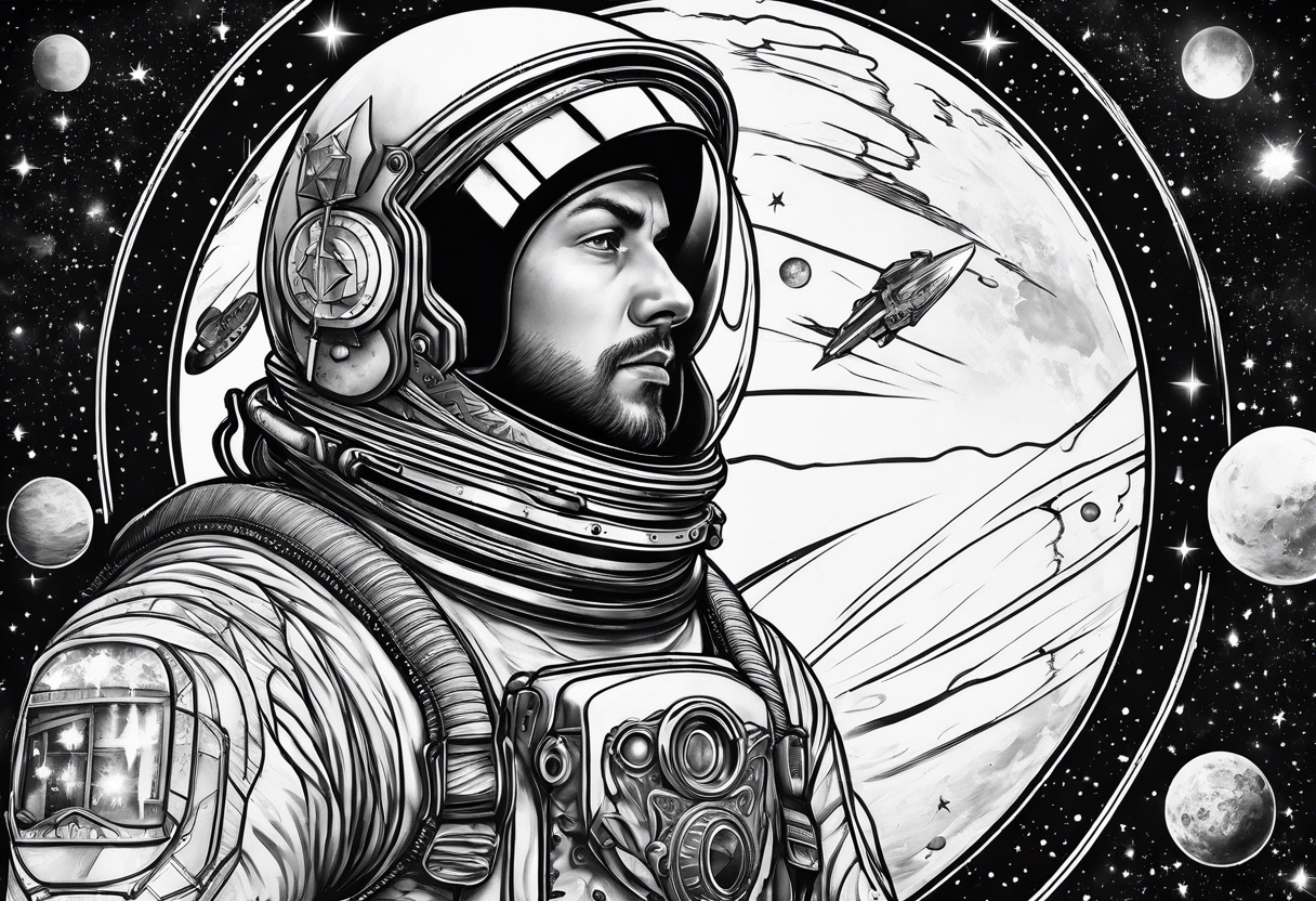 Space man tattoo idea