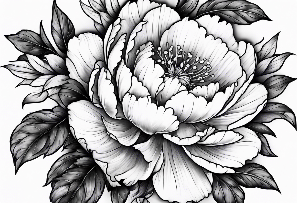 Celestial peonies tattoo idea