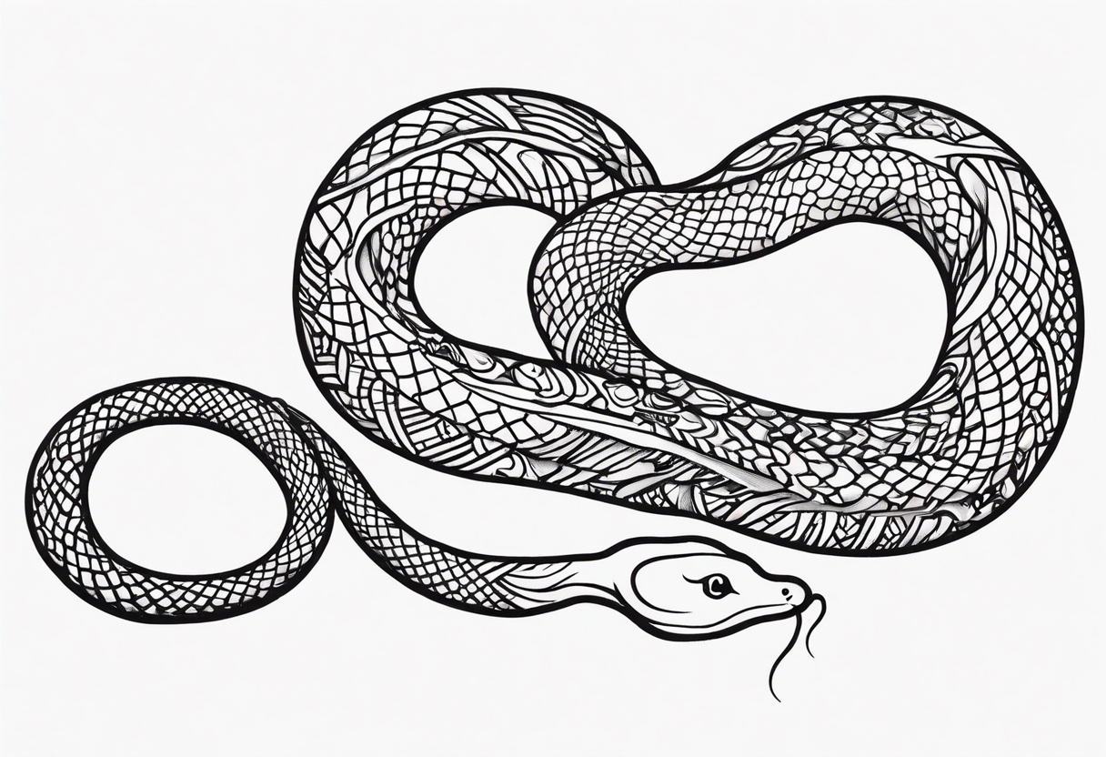 a snake who has swallowed a heart tattoo idea