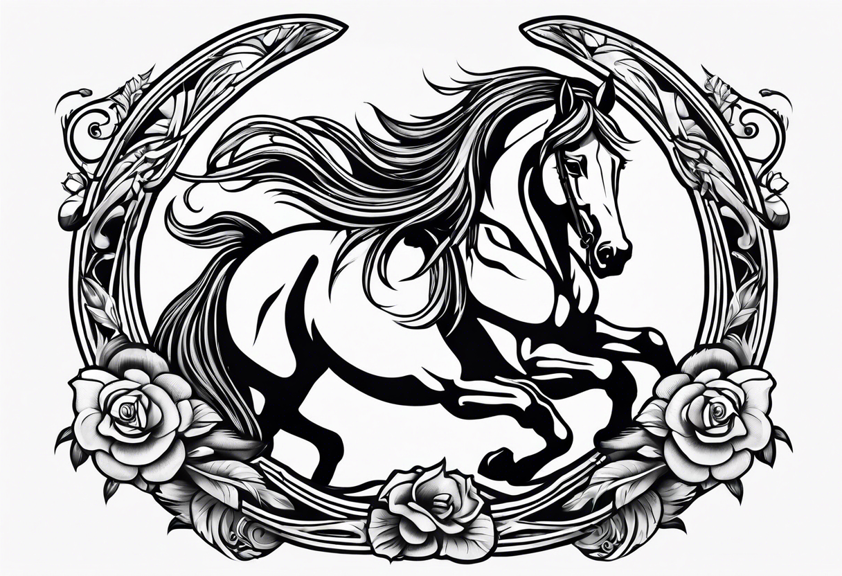 Western horse shoe tattoo idea