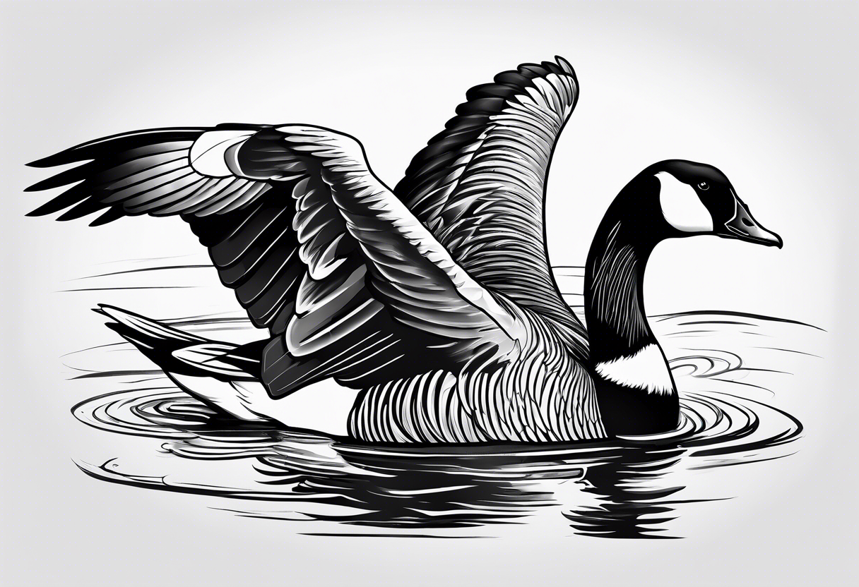 canadian goose fighting tattoo idea