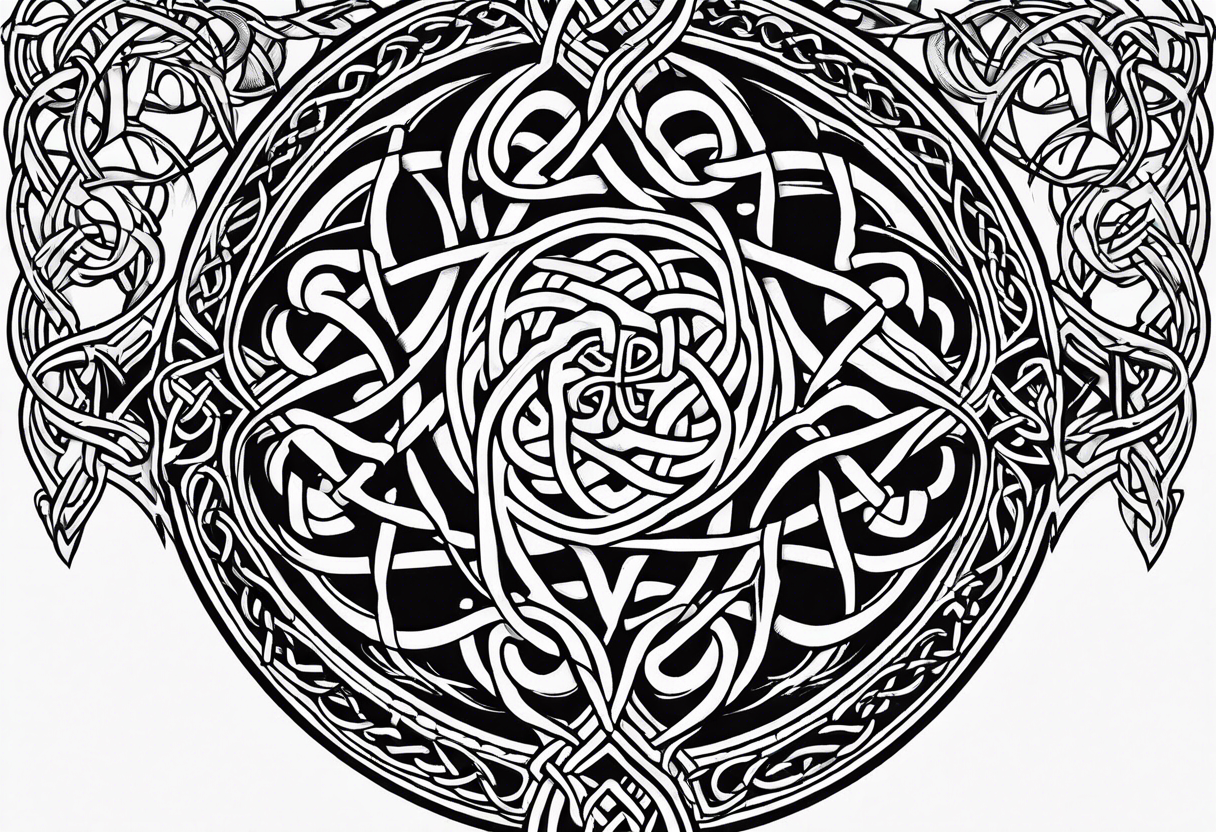 celtic knotwork with ailm tattoo idea