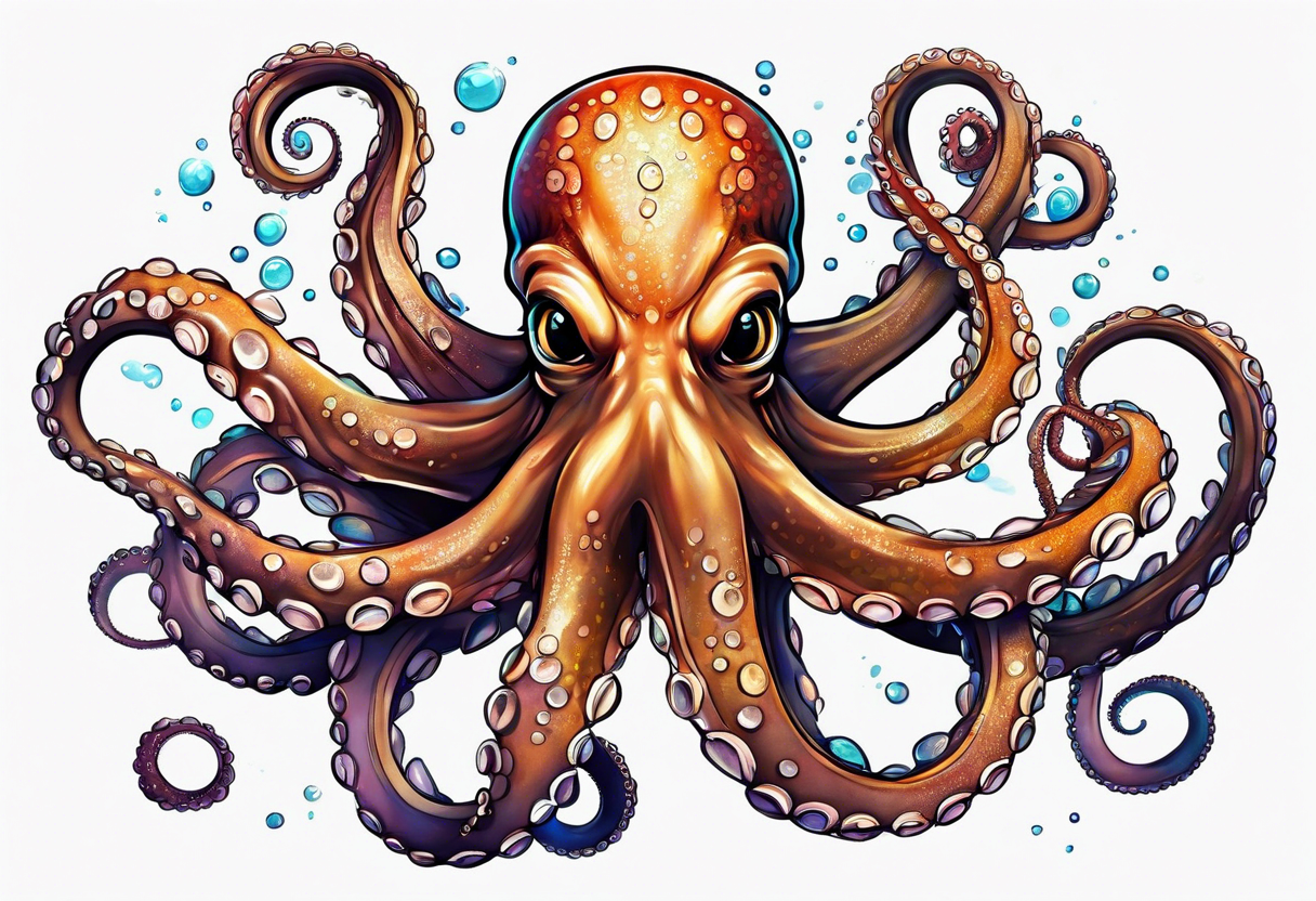 Octopus happy tattoo idea