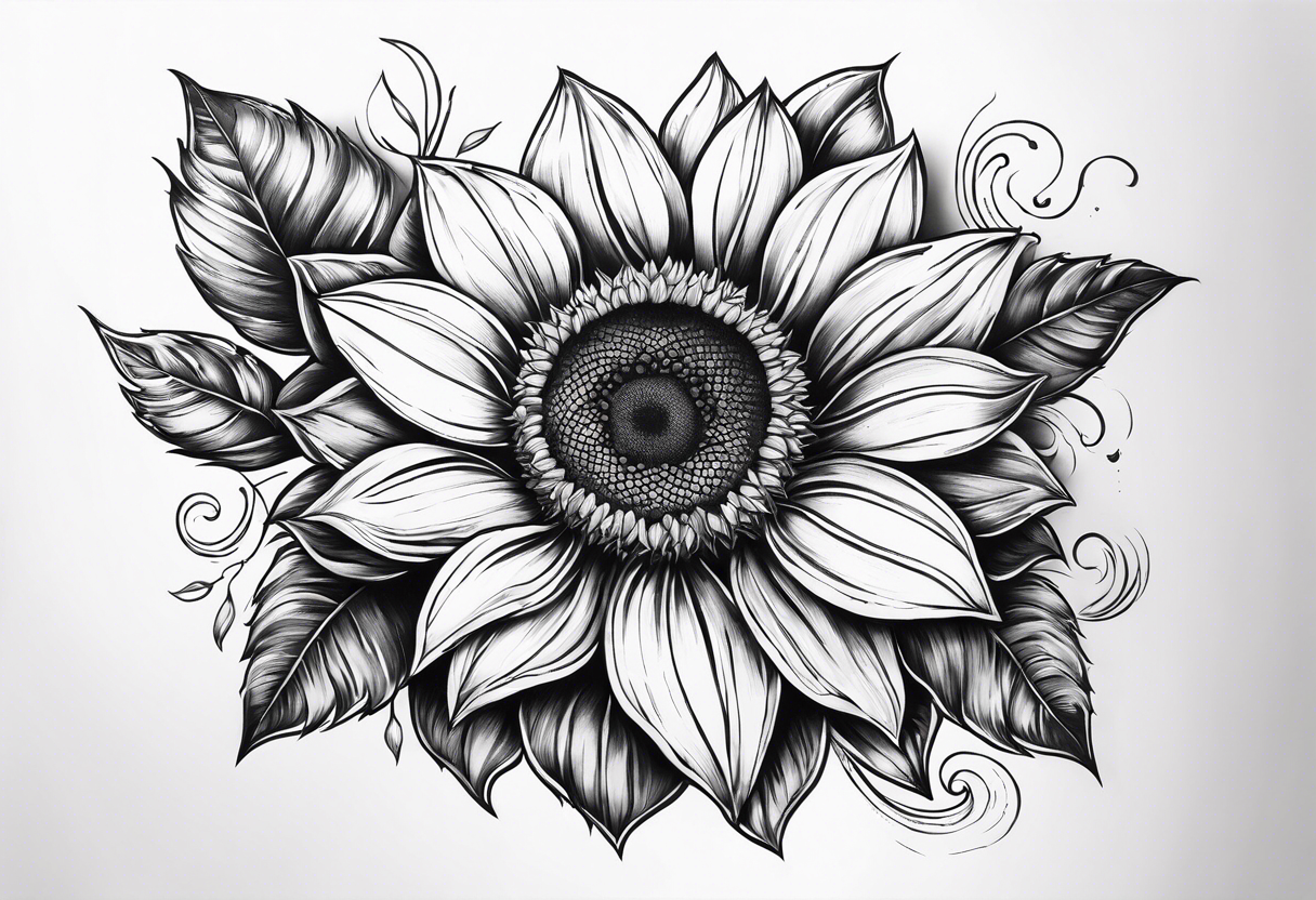 Tournesol,  Fleur roses , Caméra, wave, palmier tattoo idea