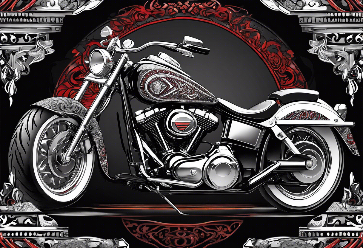 Arm sleeve, black, gray, silver, red, tribal, fire, motorcycle, Harley Davidson, Folkstyle wrestling tattoo idea