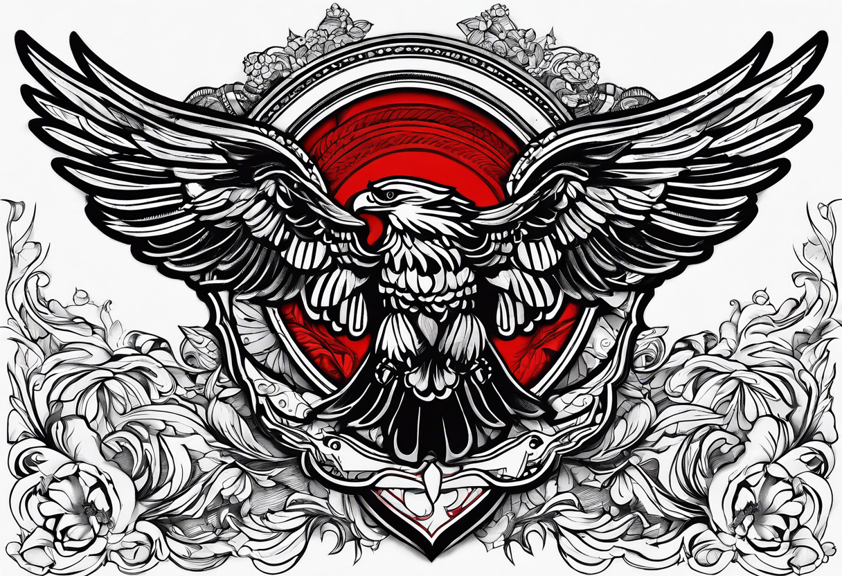 united airlines with red wings tattoo idea