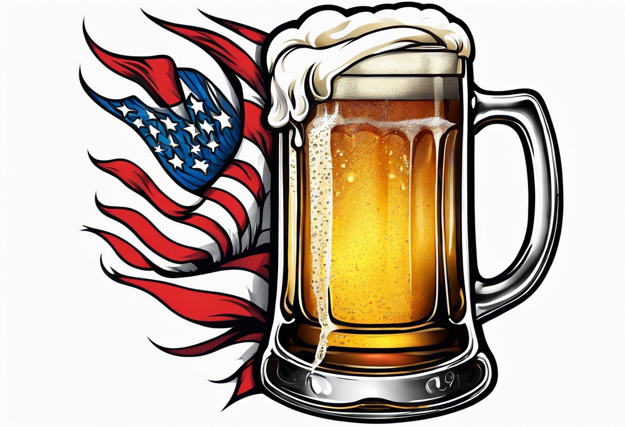 American classic tattoo of beer mug tattoo idea