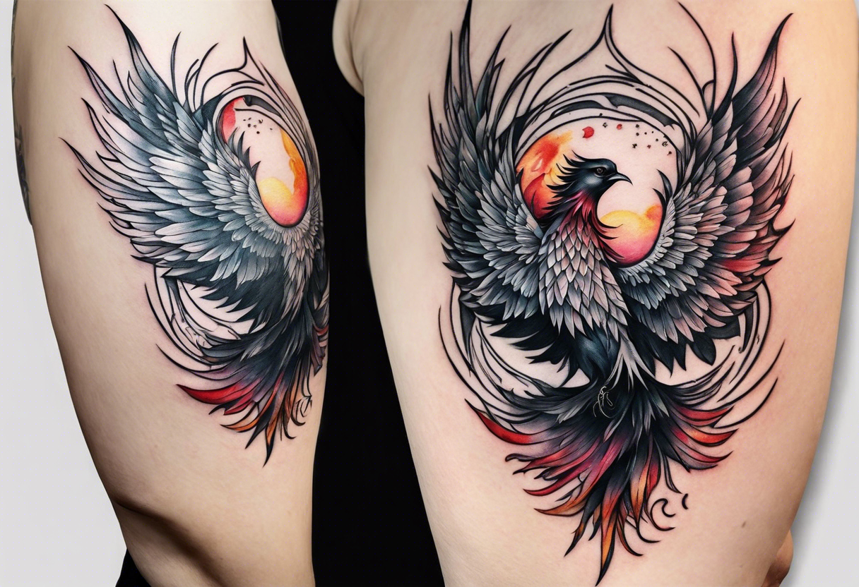 Phoenix rising from the ashes tattoo idea