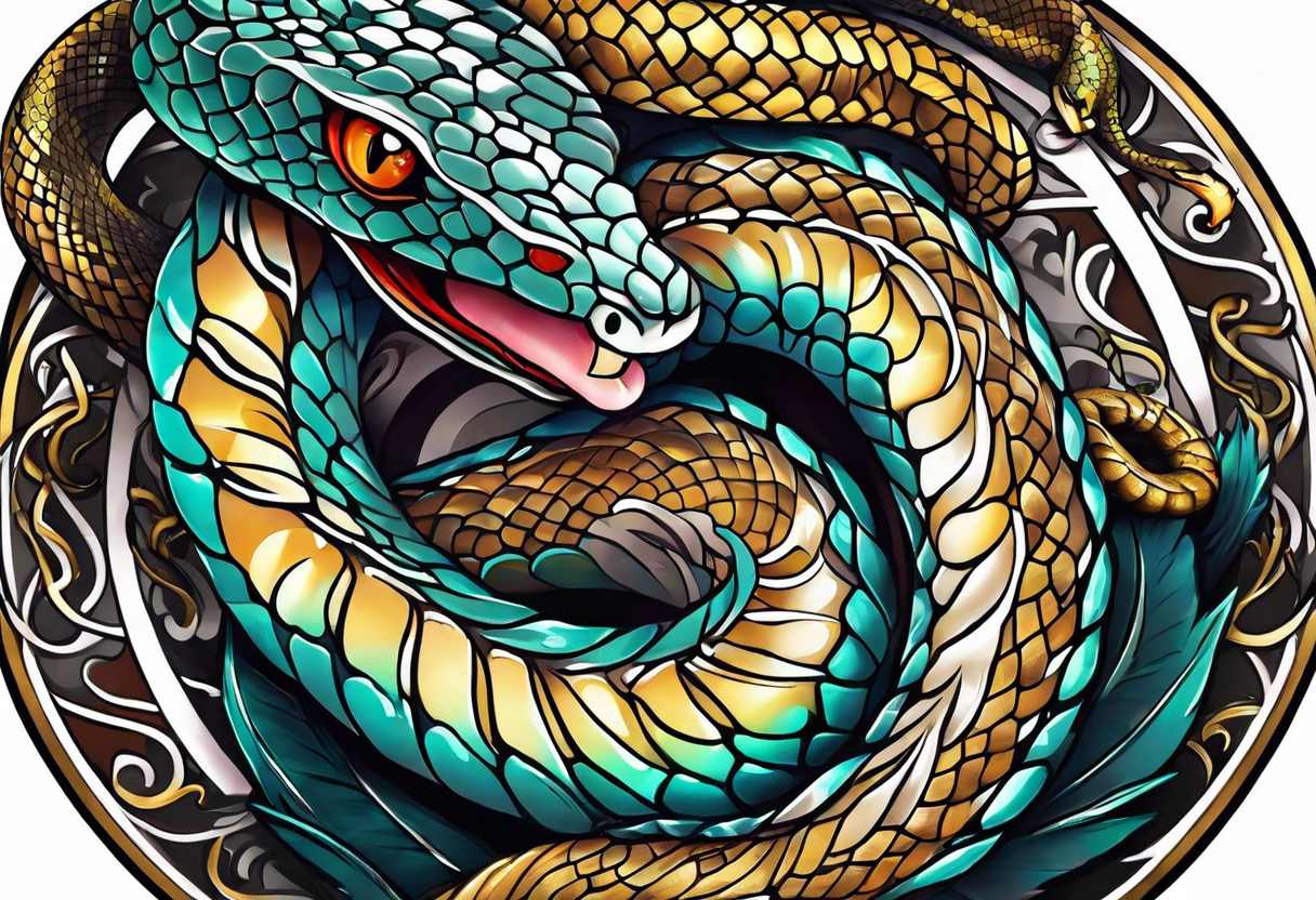 Snake turning into chain tattoo idea