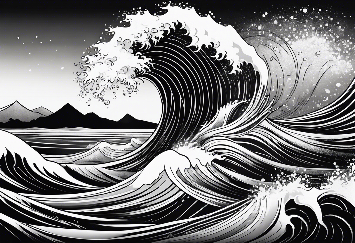 waves in a simplistic form tattoo idea