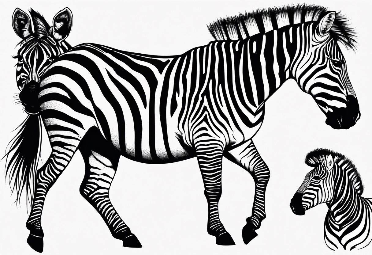 Aggressive zebra angry and in attack mode tattoo idea