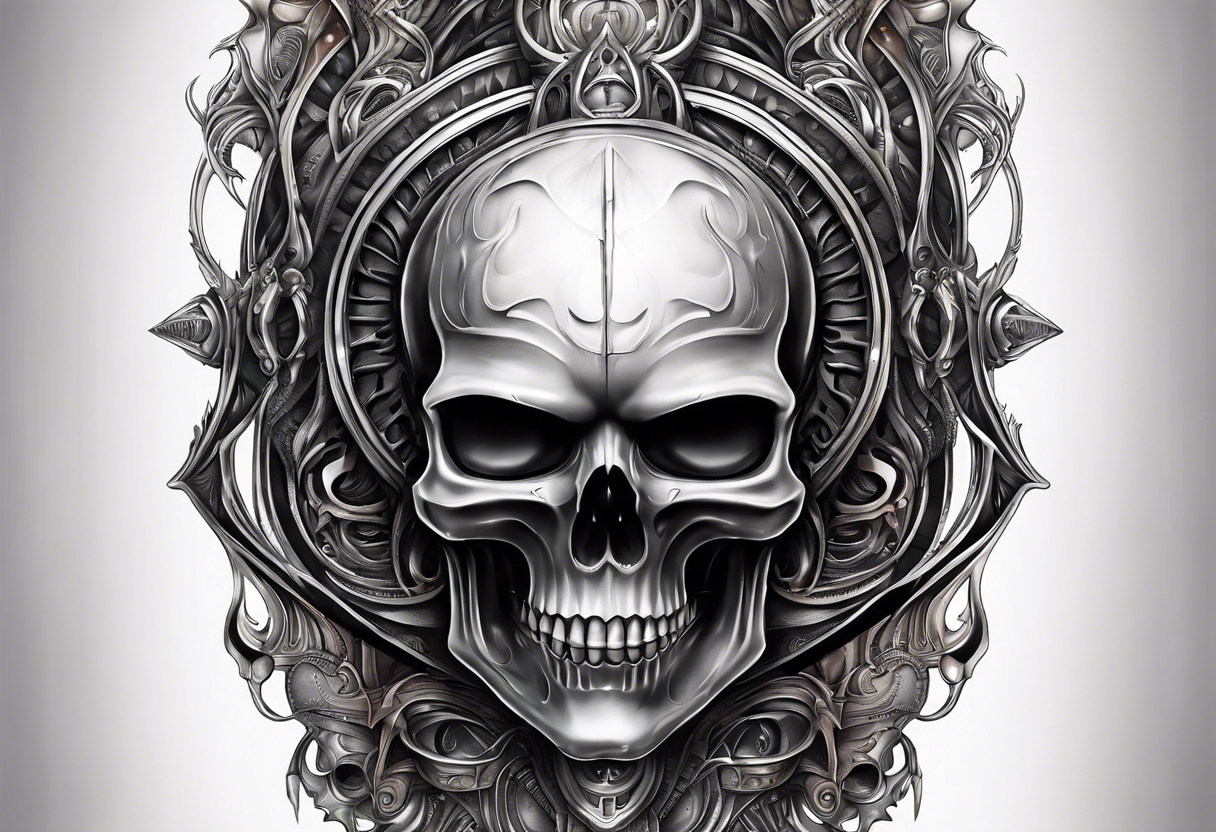 H.R Giger Skull knee tattoo tattoo idea