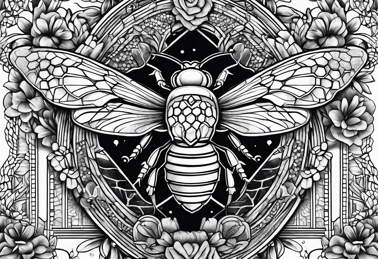 Bee and Honeycomb Tattoo Designs