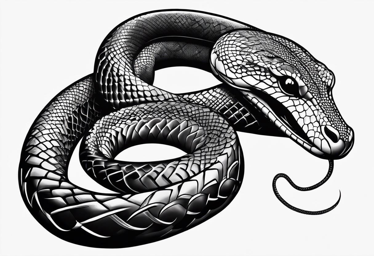 Black mamba symbol with black mamba snake wrapped around tattoo idea