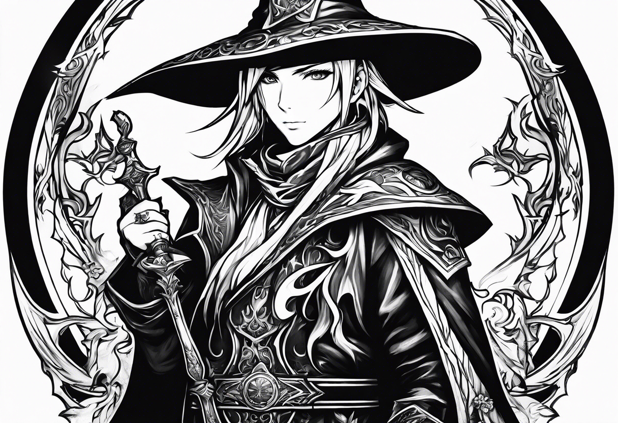 Final fantasy XIV job character Black mage tattoo idea