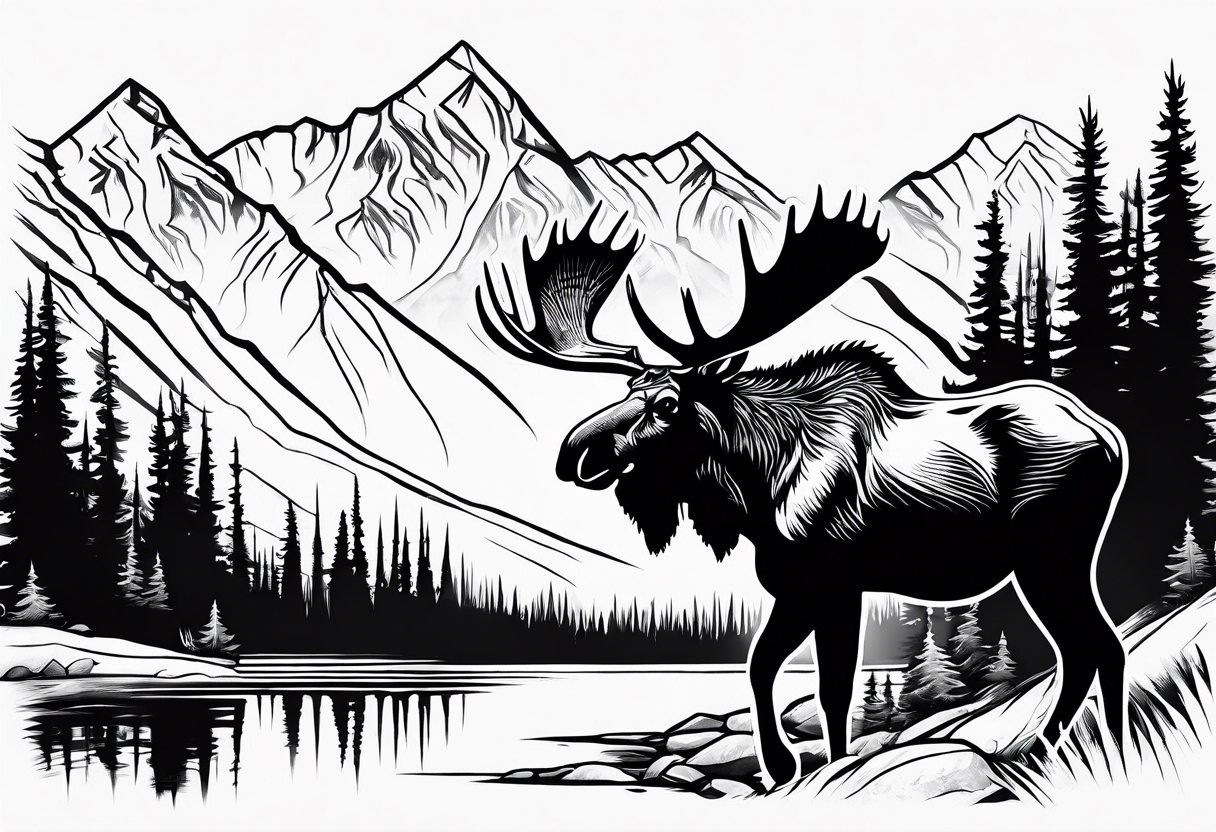 Mountain View with a moose tattoo idea