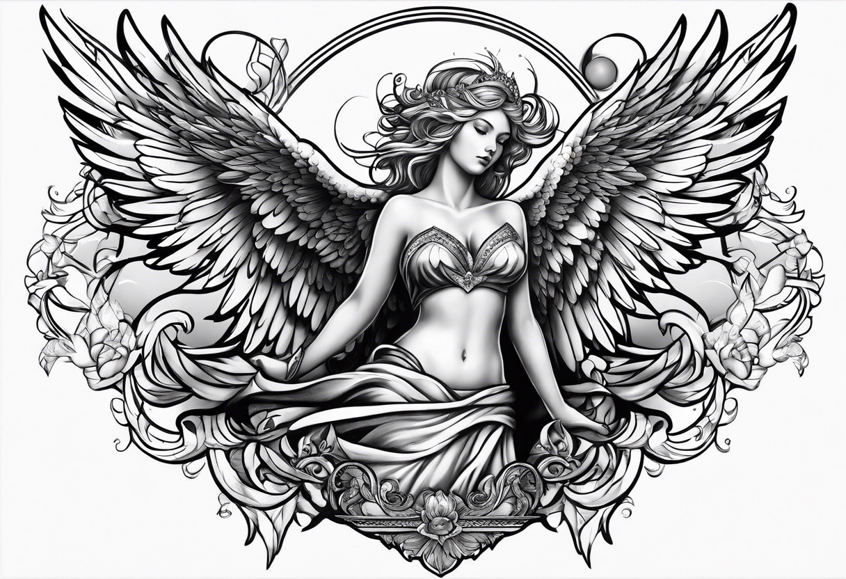 flying  guardian angel tattoo idea