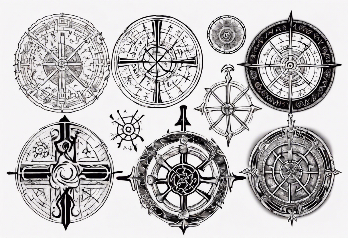 elaborate vegvísir tattoo idea