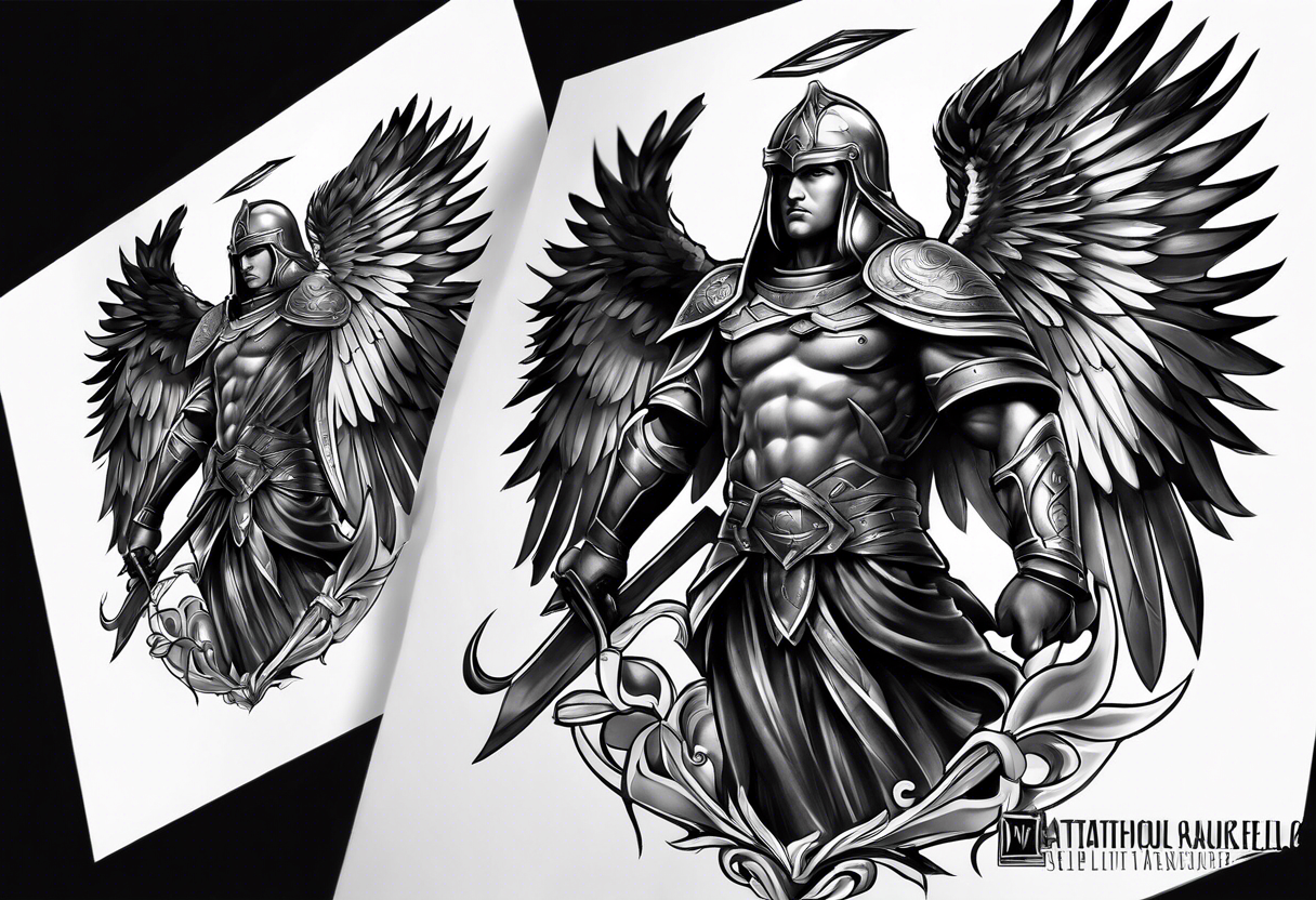 archangel warrior tattoo idea