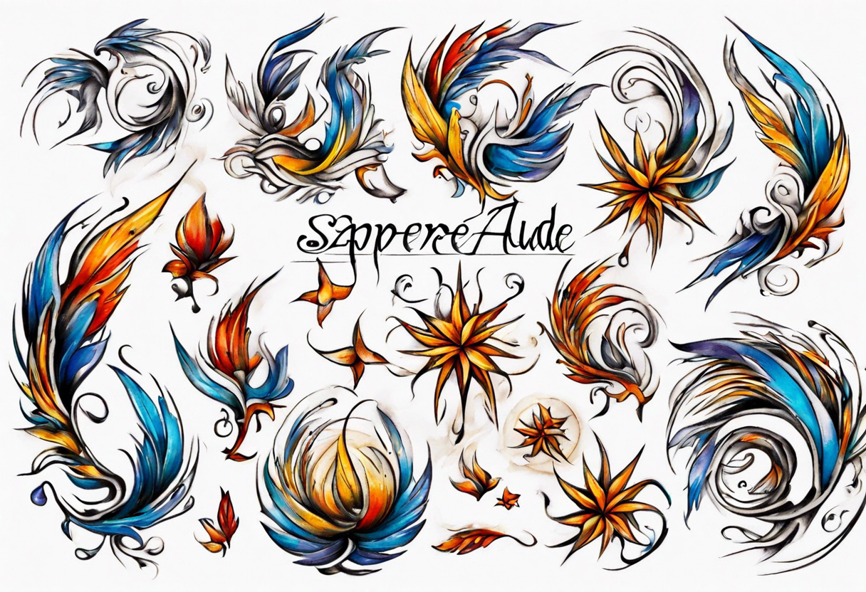 " sapere aude", wind, bunt tattoo idea