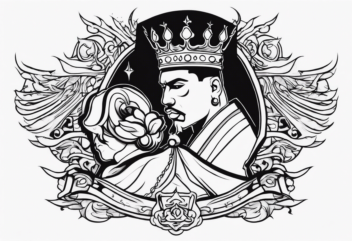 King Saez across the back tattoo idea