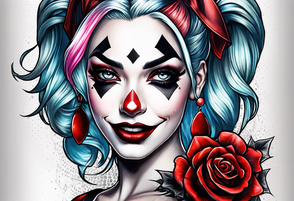 Pinup Harley Quinn tattoo idea