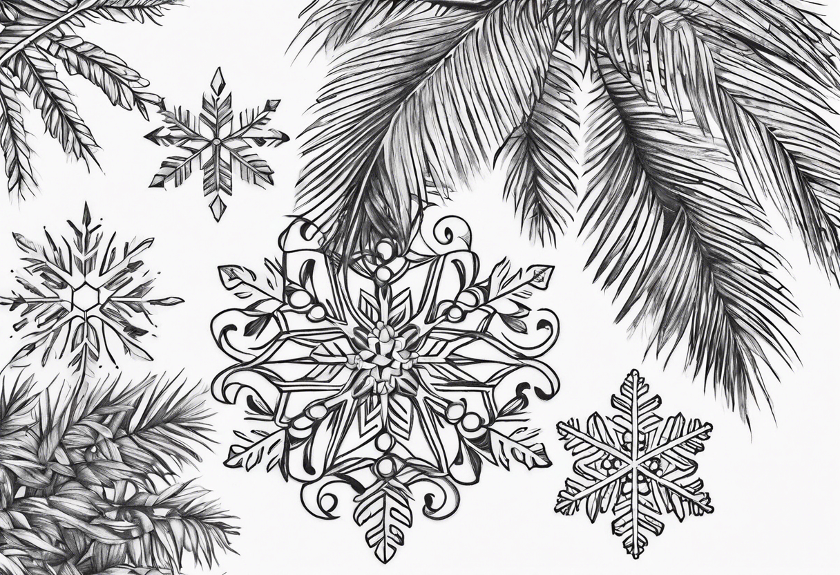 Snowflakes, palm, small tattoo idea