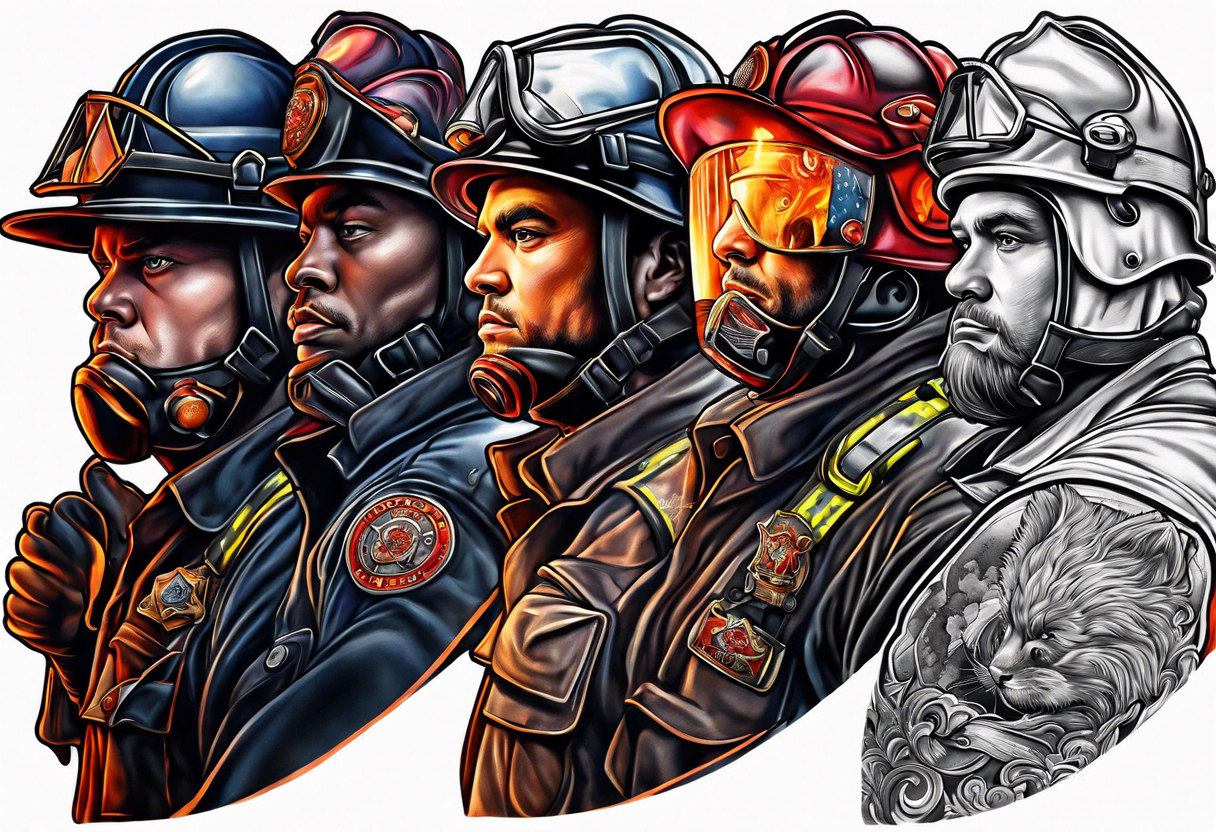 firefighter sleeve tattoo idea