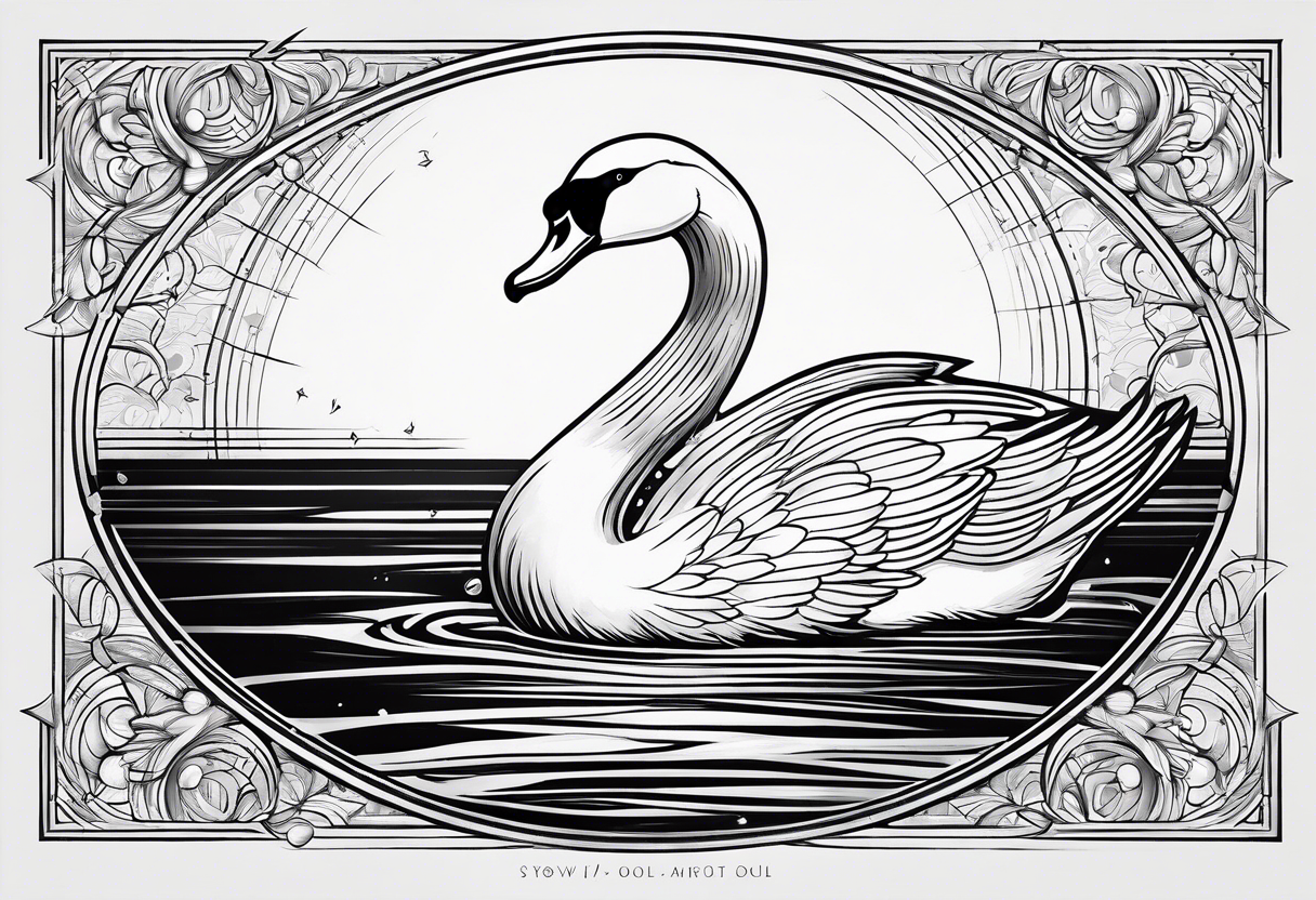 Swan of Dol Amroth, Minimalist Logo, Extreme Minimalism, Line Art, Golden Ratio, No Details, No Frame tattoo idea