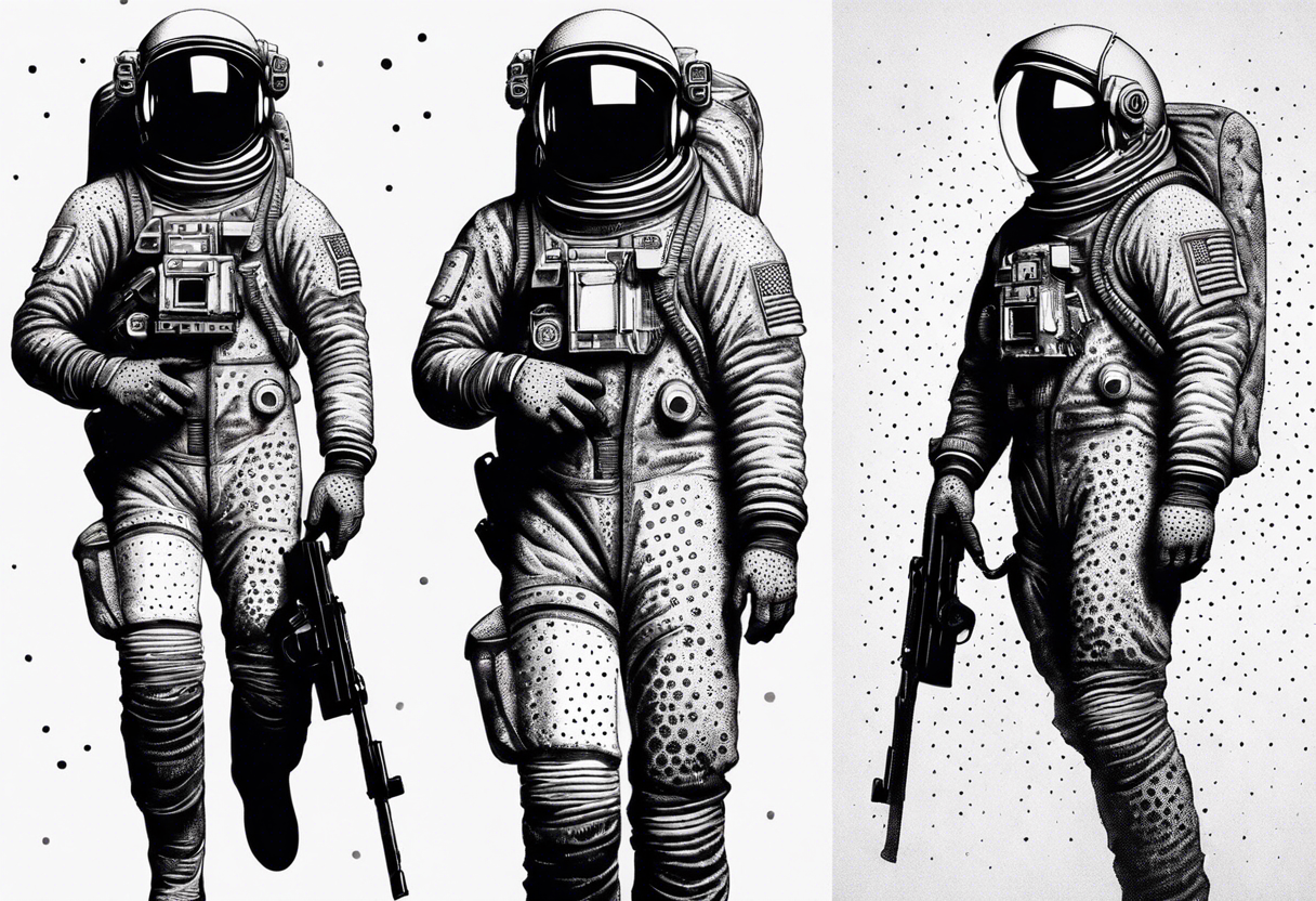 Astronaut Tries to Kill Himself with a Gun tattoo idea